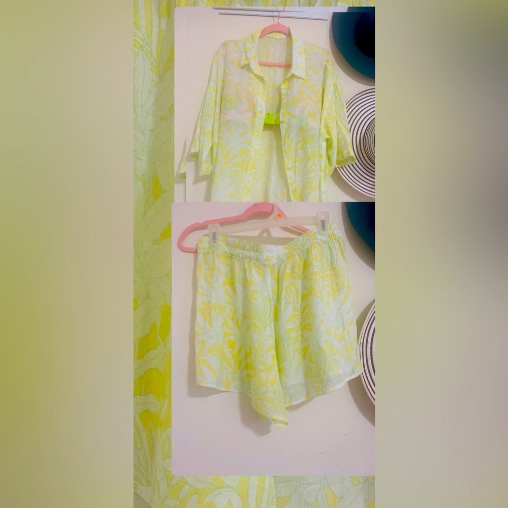 Women 2 piece outfits shorts & casual tract suits set medium size from H&M.